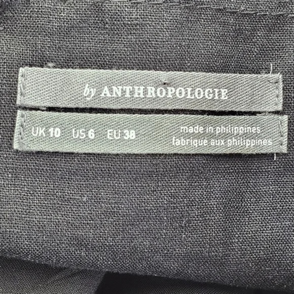 Anthropologie Maeve Black High Neck Linen Greta Midi Dress Size 6 - Picture 3 of 3